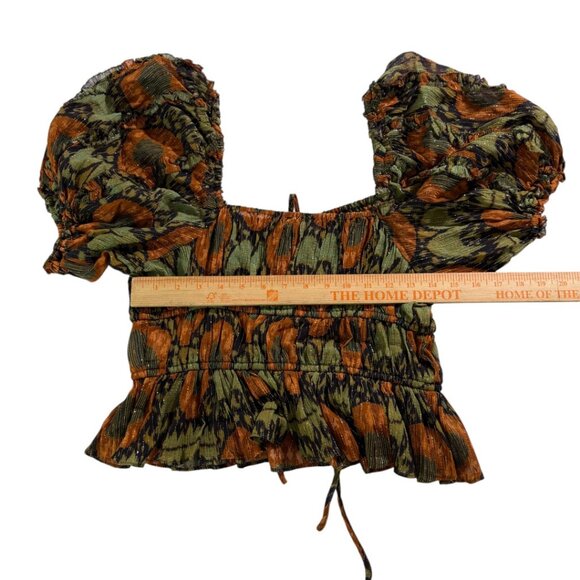 Ulla Johnson Medha Lurex Puff Sleeve Blouse Nocturne Print Size 8 - Picture 8 of 10